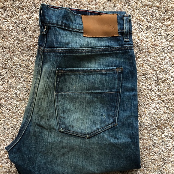 Raleigh Denim Distressed Selvedge Jeans - Like New sz 31 (33 Actual) Made in USA
